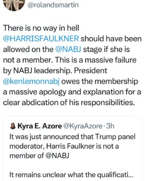 Roland S. Martin Instagram - This is BULLSHIT that @nabjofficial allowed harrisfaulkner on that stage.