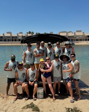 Russell Curry Instagram - JUNE! 

Wrapped @thestagefilm, Father's Day in Aruba, @rangerstopandpop ATL, Havasu with framily, and watched @jromanempire and @helloclarice15 get married! 

Fun fact: @jromanempire convinced me to start acting in high school, so I absolutely wouldn't be where I am without him! 🙏🏼