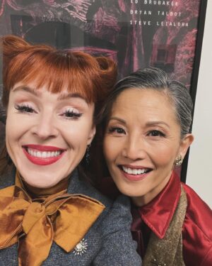 Ruth Connell Instagram - When you got to work with a legend @thetamlyntomita and newer ones in the making….. #deadboydetectives @netflix