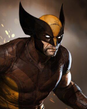 Ryan Meinerding Instagram - Yellow and Brown Wolverine design image from the Art of Deadpool & Wolverine!  This was done very early on as a potential direction.  Wolverine is an amazing character and it was so much fun trying to capture versions of his comic accurate looks!