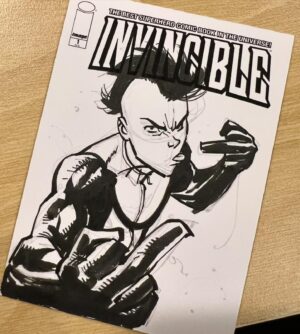 Ryan Ottley Instagram - Hey! For those that caught a portion of my insta live a little bit ago, sorry! Connection was poor I guess. I’ll try again some other time. Here’s what I was playing with, Mohawk Mark on our new slab sketch cards!