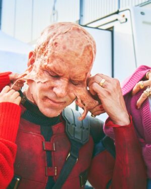 Ryan Reynolds Instagram - One thing special effects makeup artists will tell you, is to remove silicone appliances from your face slowly, with an array of oil-based products to avoid irritation or injury. NEVER rip it off quickly or have your children tear your face apart with their sticky little child fingers like it’s a Christmas present - if Christmas was about wondering how someone looks without eyelids. 

#DeadpoolAndWolverine ❤️💛

📷: @guyaroch
