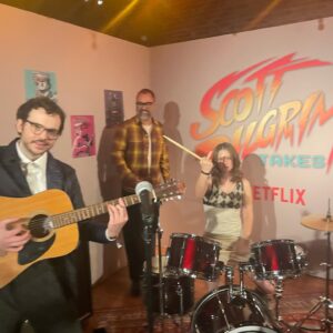 Ryan Simpkins Instagram - we are Sex Bob Omb and we are here to watch Scott Pilgrim take off on November 17th