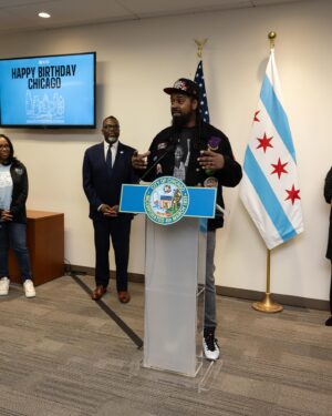 S. Dilla Thomas Instagram - Honored to have been asked to say a few words about the greatest city on earth on the occasion of Chicago’s 187th birthday!!! Shout out the Mayor for having me. Shout out Eli’s for the biggest cheese cake that I have ever seen 😂😂😂..
