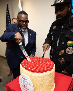 S. Dilla Thomas Instagram - Honored to have been asked to say a few words about the greatest city on earth on the occasion of Chicago’s 187th birthday!!! Shout out the Mayor for having me. Shout out Eli’s for the biggest cheese cake that I have ever seen 😂😂😂..