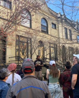 S. Dilla Thomas Instagram - This weekend, in partnership with Folded Map Creator @tonikaj and Chicago Historian @6figga_dilla, we kicked off our fourth Disrupting Segregation Bus Tour where we reflect on the impacts of segregation and reimagine our neighborhoods.

Stop #1: We visited an Englewood home that was sold on a Land Sale Contract (LSC), a contract that enforces high monthly payments to the seller without transferring ownership rights to the homebuyer. During the 50s and 60s, this was a common practice to legally steal homes from Black families. 

7037 S. Green is one of the many homes captured by Inequity for Sale, a project that captures the stories of Englewood homes sold through LSCs. To learn more, visit inequityforsale.com

Stop #2: Attendees used our kit to explore Lincoln Park and reflect on the differences between both neighborhoods. 

To learn more about our Folded Map Toolkit, visit bit.ly/fmaktwh or head to our bio! 

#chioerj #togetherweheal #foldedmap #communityhealing #disruptingsegregation