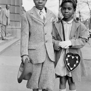 S. Dilla Thomas Instagram - A photo of a brother and sister in Chicago in front of Corpus Christi. Circa 1945. 📸: Bronzeville Alliance