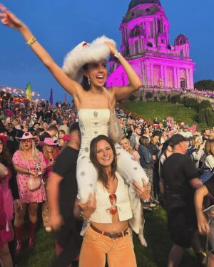 Sacha Parkinson Instagram - Her last rodeoooo 😝🪩🤙🏼 The plus side to my best friend having a (majorly) delayed wedding is getting to celebrate her TWICE 😝💕 B-fest 2.0 - what a weekend. You’re so loved my beautiful friend. Let the countdown begin 🥹🤍