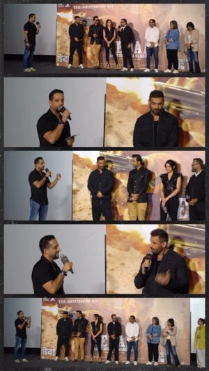 Salil Acharya Instagram - Love being with folks i respect and admire in the industry .. #johnabraham is one of them .. @sharvari the juggernaut is blinding everybody with her talent .. #vedaa was fabulous as a trailer … #stage #event
Digital: @01dhanashrinagwekarphotography