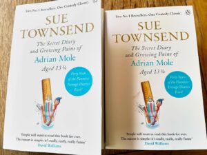 Sally Lindsay Instagram - Emotional time for me.Our beautiful boys are exactly 13 and 3/4 and it’s time for them to read one of the best set of books ever written.🥲🥲
#book #suetownsend #80s