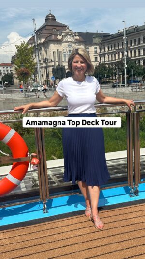 Samantha Brown Instagram - Life onboard the Amamagna where there is a luxurious amount of space as well as things to do while enjoying the scenic trip to our next destination. 

🚢 Most of the stops we travel at night and arrive in the morning. But a few allowed us to really relax onboard just enjoying the world float by. 

🧘 Onboard Fitness instructor holds classes from yoga, stretching, to core work and resistance training. 

🎤 Presentations given below in lounge area highlighting next destination. 

🎥 Small cinema has movies and was also showing the Olympics.  The kids got to watch Bob’s Burgers.

@amawaterways is a proud sponsor of Places to Love!

#sponsored #rivercruising #europe #cruising #samanthabrown