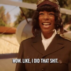 Samira Wiley Instagram - “Wow. Like, I did that shit.” Tune into Comedy Central in just 1 hour (10/9c) to learn all about Bessie Coleman. The first black female pilot. On @drunkhistory!