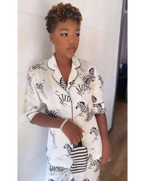 Samira Wiley Instagram - #repost @samsaboura
・・・
Emmys at Home with Best Supporting Actress Nominee @whododatlikedat ✨Samira serving luxe leisure vibes in silk pajamas by @oliviavonhalle jewels from @chopard and heels by @sophiawebster With glam @mjr_makeup and style by @samsaboura for @samspector 

We’re so excited to partner with @radvocacy @chic_relief and @michelleobama’s @whenweallvote—where you’ll be able to bid on Samira’s Emmy look later this week—with 💯 proceeds going to an amazing cause! More details to follow #vote #whenweallvote #samirawiley #handmaidstale #style #stylist #emmys