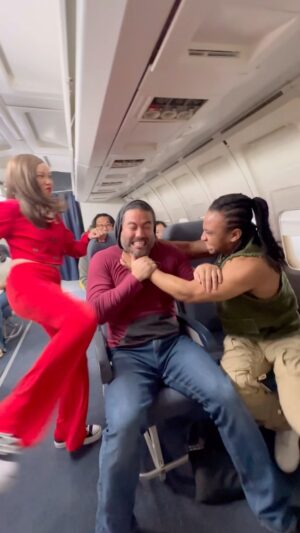 Sandra Kwon Instagram - Which airline does this remind you of? ✈️👀✈️ 

Location provided by: @dhar.mann 
Fight choreography: @wearefwcofficial 
Filmed by: @bboyswirv 
Sound design: @tonyjax7 

#airplane #airline #flying #fight #fighting #action #comedy #skit #fwc