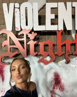 Sara Thompson Instagram - I’ve got weekend plans for you. Go see @violentnight in theatres FRIDAY💚❤️ #krampusstolemyheart #happyhannukahyafilthyschmuck