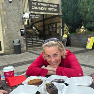 Sarah Beeny Instagram - Where to start….!!!! Discovered the fabulous @thestationcafecranmore - with the BEST cakes and brilliant museum!! Worth a visit! X