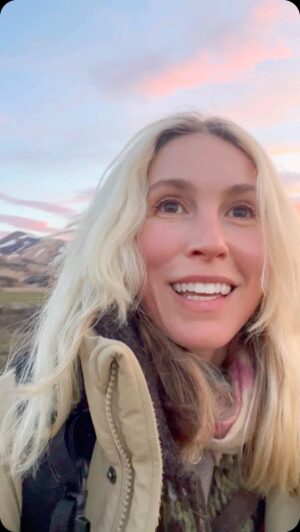 Sarah Carter Instagram - Hello from Rainbow Mountain in Iceland! 

Thank you so much to everyone who streamed, bought, rated, and reviewed In Her Name last week! If you haven’t yet please do. 

There is still time to get your limited edition Blu-Ray @amazon which includes our making of doc. 

Visit @cheshiremoonproductions for the options to buy (link in bio). 

It makes me so happy to see your heartfelt comments and reviews. None of this happens without your love and support of the film. 💫