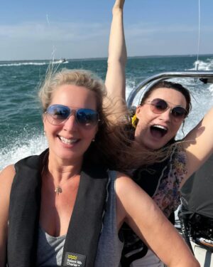 Sarah Parish Instagram - The most incredible day on the Solent yesterday. My first visit to @thehutcolwell , amazing food, perfect service, 2 great swims. All brilliantly organised by the wonderful @j_julsie  Thank you Max and Juliet for such a gorgeous day out.☀️☀️☀️👙👙❤️