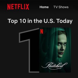 Sarah Paulson Instagram - YOU GUYS!!!!! We are so grateful that you have embraced the complicated, sometimes sinister, always human Mildred Ratched. You have made our day and we love you ALL. 💚#Ratched 

See you here on IG to say thank you live around noon PT? 🍑

Repost from @mrrpmurphy
•
Thank you! thank you! thank you to all the fans who propelled Ratched to NUMBER 1 on its debut day!

When Lady Sarah Paulson and I got the news this morning we were speechless. 

So many of you get and love our beloved Mildred and we are just so grateful for your support!