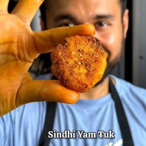 Saransh Goila Instagram - This recipe is pretty yammy! Sindhi Yam or Suran Tuk is just next level of starchy goodness. Double fried just like all tuks are this one's just gorgeous. Even most Sindhi homes today usually stick to Aloo tuk I guess because of convenience and changing times but yams have been a part of the Sindhi cuisine for generations both in kadhi and as tuks and we should definitely cook more with them. I srill remember growing up in Delhi that - South wala Suran or Jimikand was always sought after and delishaaas. Do share your yammy stories with me!
.
.
Yam Tuk 

Cut & peel a large yam 
as shown 

Wash it well 

Pressure cook it for 5 mins only (not whistle required or open boil it until par boiled) 

Drain the yam 
Fry it in medium hot oil for 7 mins
or till lightly golden 

Cool them down ever so slightly 
& carefully press it with a katori 

Look at that 😮‍💨🔥

1/4 tsp Haldi powder 
1 tbsp Red chili powder 
1 tbsp Coriander powder
2 tsp Jeera powder
1/4 tsp Garam masala powder (optional) many don't add it 
2 tbsp Aamchur powder 
Salt to taste.
Mix every thing well 

Fry the tuk in hot oil 
Till GBC 😮‍💨🤤🔥

Sprinkle tuk masala generously 
add 1/2 tsp oil 
Toss them well 
Delishaaas 🤤😮‍💨
