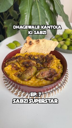 Saransh Goila Instagram - EP. 7 of Sabzi Superstar is hereee! What do you call this? I know Kantola and Spiney Gourd. If you ask me I think this is karele ka chota bhai! I love how versatile Indian seasonal produce can be. Kantola is only available for a few months during the monsoons. When I got my hands on these I knew I had to make it like the dhaghewale karele. Take my word you have to give it a try! Also share your favourite way to eat it? 
. 
Dhagewale Kantola ki sabzi 

10 Kantolas, peeled & slice 
Boil them for 10 to 12 minutes 
Cool them down & scoop them 

(MAKE SURE TO NOT THROW ANYTHING!) 

1 tbsp Mustard oil 
1 tsp Jeera 
1/2 tsp Saunf 
1 Green chili
1 Onion, sliced 
Sauté till translucent 
1 tsp Red chili powder
1/4 tsp Haldi powder 
1 tsp Coriander powder 
1/2 tsp Garam masala powder 
1/4 cup Water 
Mix well 
Add all the scooped out kantola 
Mix well 
1 tsp Aamchur powder 
Mix well 

Cool the mix down & stuff each kantola 

Carefully tie the kanotla 

Pan fry the kanotlas till golden 

Cover & cook them for 5 to 6 mins

Add the leftover stuffing 
Mix well 

Untie the kantolas 

& serve hot with some dal khichadi, papad 

Delishaaas 🔥🔥🔥