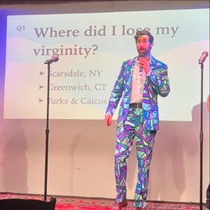Scott Rogowsky Instagram - Thanks to everyone who came out for the first ever NYC edition of SAVAGE QUESTIONS at @caveatnyc! We’ll be running it back in the fall so stayyyyyy tuned (and savage) 🥳
.
.
.
(📸: @juliaedelman_ @_iajgi_ Neil & Erica)
