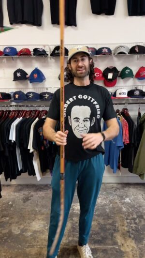 Scott Rogowsky Instagram - HAVING A HULL OF A TIME packing up the shop… found this gem hiding in a closet, a possibly game used BRETT HULL stick, which I obtained from the Alex Trebek Estate in April, 2022! I believe the Christian brand stick was gifted to Trebek by the NHL legend himself. Tough to ship this one but I can ship either of the shirts! DM IF INTERESTED!!! #nhl #vintagenhl #nhlvintage #vintagehockey #90shockey #bretthull #alextrebek