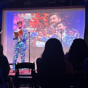 Scott Rogowsky Instagram - Thanks to everyone who came out for the first ever NYC edition of SAVAGE QUESTIONS at @caveatnyc! We’ll be running it back in the fall so stayyyyyy tuned (and savage) 🥳
.
.
.
(📸: @juliaedelman_ @_iajgi_ Neil & Erica)