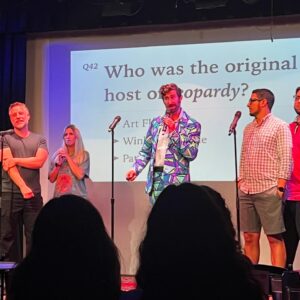 Scott Rogowsky Instagram - Thanks to everyone who came out for the first ever NYC edition of SAVAGE QUESTIONS at @caveatnyc! We’ll be running it back in the fall so stayyyyyy tuned (and savage) 🥳
.
.
.
(📸: @juliaedelman_ @_iajgi_ Neil & Erica)