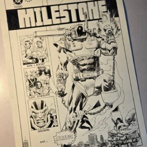 Sean Gordon Murphy Instagram - MILESTONE cover for @denyscowanart ! I've always loved HARDWARE, so this 90s homage was really fun. I even hand lettered the logos, which took forever but was worth it.

The last slide is the colored sketch.