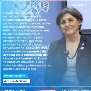 Sebastián Ugarte Instagram - ¡Una buena noticia! A partir de este año, nuestros escolares que están en 4to básico recibirán la vacuna contra el Virus Papiloma Humano (VPH) Nonavalente, que mejora la cobertura de la vacuna anterior (tetravalente)