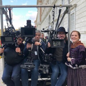 Sebastian de Souza Instagram - It takes an Army. An extremely kind, sublimely talented, fiercely hard-working, constantly tired, very often drunk, brilliantly lovely army. Here’s to the crew of “The Great”, whose mind-boggling work and creativity you can see on show tonight in the UK at 9PM (GMT) on @channel4 and 4 On Demand! 

Here-exhibited are only a very tiny proportion of the crew. But I hope they all know who they are and how grateful I am to every single one of them. And, without wanting to embarrass her terribly, the most almighty thanks ought to go to @sophiaartista who — poor love — was always the first person to have to deal with me at 5 in the morning every day and the last person to have to hear me whine at 9 in the evening every night. She is a saint. You all are! 

Look closely and you‘ll also catch some extremely talented luvvies (minus the one with pigtails) acting in, on, through, around, under and over the world this marvellous crew and fabulous SAs created for YOU! Among the troupe of thesps are @ellefanning @nicholashoult @sacha_dhawan @phoebemercedes @charitywakefield @louis.hynes @mrgwilymlee @thebelindabromilow @florencekeithroach @gbadamosi @danusiasamal @christophe.tek @jamiedemetriou #DouglasHodge #AdamGodley Huzzah and Happy New Year! Loads of Lv, SdS 

@thegreathulu @channel4 • Makeup and Hair Design: @louisezcoles • Costume Design: Emma Fryer • Production Design: @fran_mottola • Cinematography: @johnbrawley & @majazamojda • Created by: Tony McNamara

(N.B. 📸 taken before devil 🦠 ruined everything)