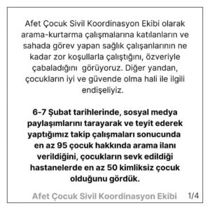 Şebnem Sönmez Instagram - Bu mesaj çocuklar için. 
Lütfen paylaşalım. 
Sevgilerimle 🤍

#afet #çocuk #koordinasyon #deprem #bugün #8şubat2023