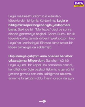 Seda Türkmen Instagram - “Koşulsuz sevginin gücüne inanın. Onlara iyilik yaparken esas iyiliği kendinize yaptığınızı anlayacaksınız.” 🫂

✍🏼 @turkmenseda “Leyla”yla yollarının nasıl kesiştiğini anlattı. Leyla’nın sahiplenilme hikâyesi için gönderiyi sağa kaydırın.

🎈 #Temmuz kapağımızdaki 9 köpeğin sahiplenilme hikâyeleri derginin içinde sizleri bekliyor.