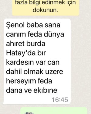 Şenol İpek Instagram - “Bu mesaj bittiğim anda beni ayağa kaldırdı ” 
Hepimiz öldük enkaz altında kaldık hepimiz çıkamadık nefessiz kaldık ,, kurtardığımız canları gördükçe kendimize vurduk neden daha fazla kurtaramadık diye ama öyle bir bir mesaj gelir ki düştüğün yerden kalkar  devam edersin …Ailenden onca kaybettiğin Cana rağmen bu duruşun bu mesajın  bizi ayağa kaldırdı asıl bizim sana can borcumuz var İDRİS BABA başın sağolsun hakkını ettin helal bize giderken …kardeşlerin Türkiye’nin her yerinde