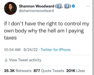 Shannon Woodward Instagram - no taxation without rep…roducive autonomy.