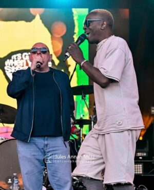 Shaun Ryder Instagram - Great shots of Black Grape on the main stage at Lakefest 9.8.24. 😎
.
📷: Jules Annan MCIJ @concertphotography 
.
#BlackGrape #ShaunRyder #KermitLeveridge #Lakefest #Livemusic