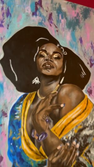 Shoniqua Shandai Instagram - Unwrapping a masterpiece! 🎨 I am humbled to receive this stunning portrait from a mindblowingly talented 17-year-old artist. I know I said it at least eight times but who is painting like this at her age???? @semajharrison_art I am beyond grateful for the beauty and creativity you bring into the world. 🌟Thank you for sharing it with me. ❤️🙏🏿

#art #artist #internationalhouseholdname