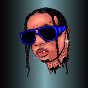 Simon Rieber Instagram - Dope cartoon head for @tyga  #art #digitalart #cartoonedits ✍🏽🔥💯
..
..
..
#traw #tyga #tygaandkylie