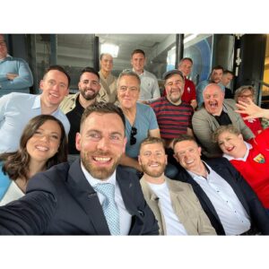 Siobhán McSweeney Instagram - 💫 All Ireland Hurling Final Day 💫

A game for the ages produced by the heroes of Clare & Cork!! Congratulations to Clare 👏🏻 

@bbcsport brought this game to a huge audience around the globe and what a treat they got 🙌🏻 🌎 

Huge thanks to @samsofballymena for styling me all year and for yesterdays beautiful double breasted @remusuomo suit 🤵🏼

#Hurling #GAA #Sport #Ireland