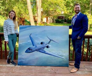 Skylar Lear Instagram - “If your goals don’t scare you, than they aren’t big enough” Picked up this beautiful piece today created by the lovely @kashbys if you are looking for a great artist who does incredible life like paintings, she is your girl!