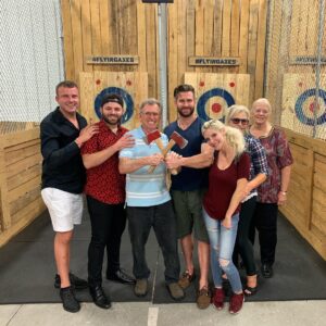 Skylar Lear Instagram - Axes and beer for pops birthday!