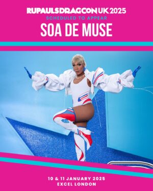 Soa De Muse Instagram - Hi, babies! @soa_de_muse 🇫🇷 The FULL CAST of #GlobalAllStars is coming to @rupaulsdragcon UK - the largest gathering of #DragRace queens in the WORLD! 🇬🇧

🎟️ #DragCon UK tickets on sale at rupaulsdragcon.com 
🗓️ 10 & 11 Jan 2025
📍 @excellondon