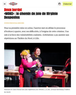 Soa De Muse Instagram - Virginie je n’ai pas de mot pour exprimer ma reconnaissance et mon amour pour toi... Vraiment darling ! Its just the beginning ❤️

C’était WOKE au @theatredunordlille ! 

Mise en scène : Virginie Despentes 

Texte : Julien Delmaire, Virginie Despentes, Anne Pauly (@elleenfiledesperles), Paul B. Preciado

Avec @andres.sasha, @casey___anfalsh, @matagabin, @sorayagarlenq, @itsfelixmaritaud, 
@mascaremascare, @soa_de_muse, @clara__ponsot

Et les élèves de l’ @ecoledunord_lille : @clmnt_bigot, @ambre_g_c, @miyapechillon, @samchemoul
Scénographie @bobeedavid, @leajezequelsceno 

Assistanat à la mise en scène Fatima Ben Bassal
Lumières Stéphane Babi Aubert
Son Jean-Noël Françoise
Décor Les ateliers du Théâtre du Nord