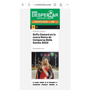Sofía Camará Instagram - Diario Despertar Entrerriano siempre acompañado cada logro de mi carrera, gracias por estar SABÉLO
.
www.despertarentrerriano.com
Foto: @carnavaltodalavidaok