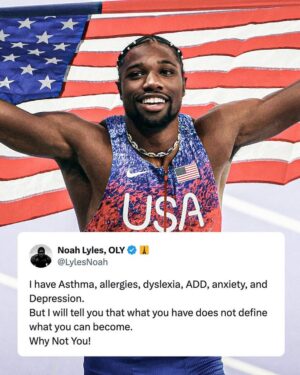 Sofia Sanchez Instagram - “What you have does not define what you can become.”

This Sunday, American sprinter Noah Lyles took home the gold in the thrilling Olympic 100-meter men’s race!

But just as significant as Lyles’ victory, was the message he shared on social media after the race — the obstacles an individual faces does not define them.

Similarly, our participants aren’t defined by Down syndrome. It’s a PART of who they are, but not ALL of who they are. Down syndrome does not put a ceiling on what they can accomplish!

Scroll to see some individuals with Down syndrome who are accomplishing incredible feats! Also, read our NEW BLOG about how Noah Lyles’ message resonates with the Down syndrome community! 

#olympics2024 #parisolympics #downsyndromeachievement #GenerationG 
#breakingnews