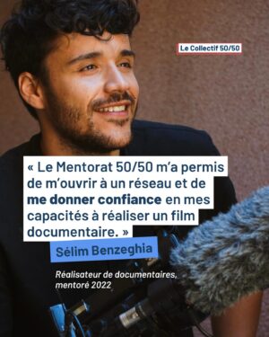 Sonia Rolland Instagram - @selim.benzeghia, issu de la promotion 2022 du mentorat 50/50, revient sur son expérience avec sa mentore @soniarolland, les opportunités que cet accompagnement lui a permis de saisir et ses nombreux projets à venir ! 👏
Une nouvelle promotion du programme de mentorat est en cours de sélection et sera annoncée très prochainement !
Pour lire toute son interview ⬇️
#mentorat5050 

« N’ayant pas fait d’école d’audiovisuel ou de journalisme, le programme de mentorat m’a permis d’appréhender ce milieu, de m’ouvrir à un réseau et de me donner confiance en mes capacités à réaliser un film documentaire. En plus d’apprendre de ma mentore @soniarolland, le fait de pouvoir rencontrer les autres mentoré·e·s, qui sont du même âge et qui, chacun·e dans leur spécialité, sont au même stade de leur carrière professionnelle, est une source d’opportunités pour des collaborations futures. 

J’ai co-réalisé avec @noemie_ninnin mon premier documentaire, “Enfants enfermés” sur France 3, disponible sur la plateforme France TV ;  j’en suis d’autant plus fier qu’il porte sur un sujet crucial mais souvent ignoré : l’enfermement des enfants en centres de rétention. Au-delà d’un simple documentaire, nous menons une campagne d’impact en collaboration avec Unicef France, ainsi notre première projection s’est-elle déroulée à l’Assemblée Nationale, en amont des débats sur le projet de loi immigration ! J’ai également co-fondé Ecos, une ONG qui utilise le cinéma pour plaidoyer sur les questions de justice sociale et environnementale. 

J’entre en post-production d’un court-métrage documentaire, où avec ma co-réalisatrice nous suivons le parcours de Cherán, une communauté indigène, victime de la déforestation, qui est devenue un modèle d’autonomie et d’innovation écologique. Je rentre également en production de mon premier documentaire de 90 minutes, sélectionné par Documentary Campus 2023, dans lequel je suis le combat d’un couple mexicain qui risque tout pour arrêter les cartels qui détruisent les terres et les moyens de subsistance de leur communauté pour faire fortune... avec des plantations d’avocats. »