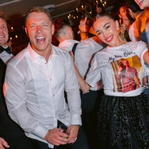Sophia Culpo Instagram - I have to say the afterparty merch was 10/10. Shoutout to our designer @gusculpo x @dolcegabbana👏🏼😂 Welcome to the Crazy Culpo Fam @christianmccaffrey 🙏🏼🤍✨