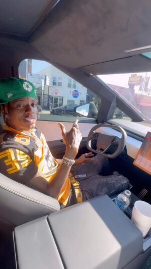 Soulja Boy Instagram - 😂 first rapper to make a beat in the cyber truck