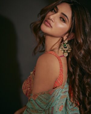 Sreeleela Instagram - Brace yourself baby 🪬
.
.
.
.
.
.
.
.
.
.
.
Wearing @rimpleandharpreet 
Jewels @karnikajewels 
…
Styled by @malkitjgill